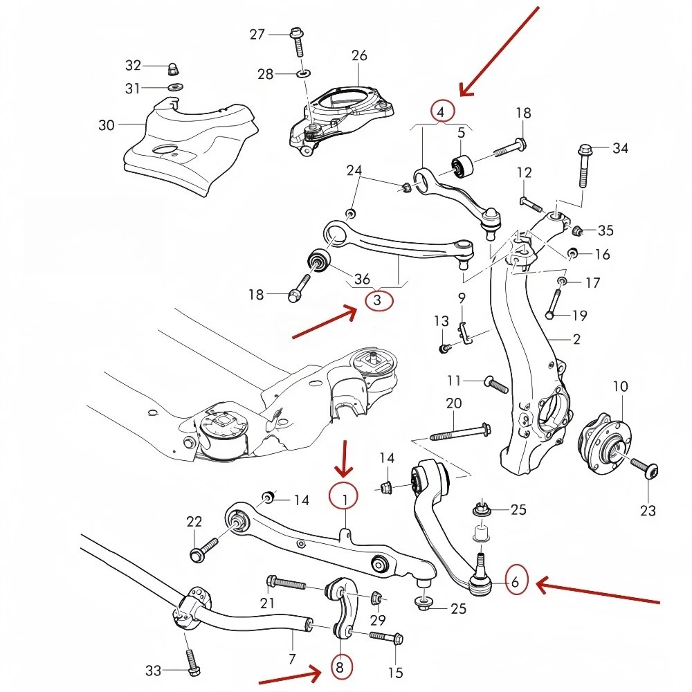 12 PC the Front Suspension Swing Arm Kit Is for Continental GT GTC Flying Spur OEM 3W0407509 3W0407510
